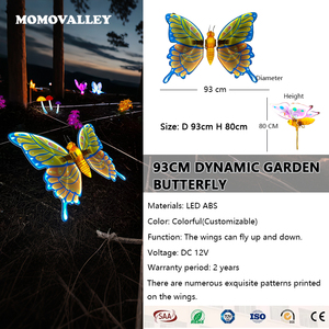 Momovalley meilleur vendeur <span class=keywords><strong>d</strong></span>écor de jardin fée lumière grandes <span class=keywords><strong>d</strong></span>écorations de noël extérieur mobile 150CM Led papillon éclairage de vacances - Product Image 4
