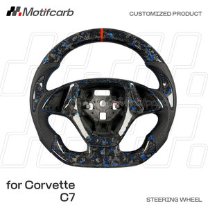 Volante Deportivo Personalizado de Fibra de Carbono Forjado Azul para Corvette C7 ZR1 Z06 Z51 Grand Sport Coupe para Chevrolet Camaro ZL1 2013-2019 - Product Image 2