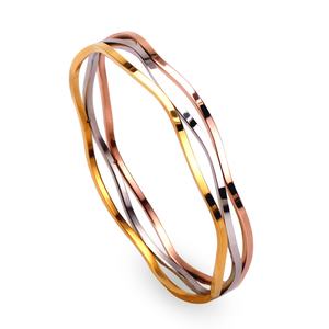 Joyería de Moda, Brazalete de Acero Inoxidable de 3 Colores, Brazalete Delgado con Estrella, para Mujeres, Amantes de las Marcas Favoritas - Product Image 1