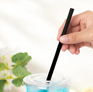 Biyobozunur PLA plastik tek kullanımlık payet bireysel sarılmış Boba içme yüzlü Milkshake kabarcık çay kamp için