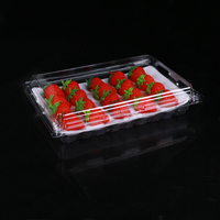 Boîte en plastique transparente pour fraises, qualité alimentaire, type clamshell, pour 15 fraises