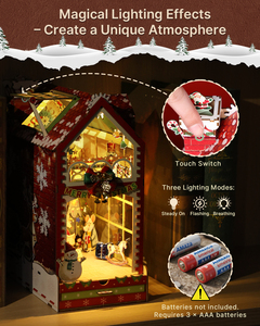 Puzzle 3D en bois DIY, maison miniature à assembler, modèle de Noël, jouet éducatif, puzzle de coin de lecture lumineux de haute qualité pour enfants et adultes - Product Image 4