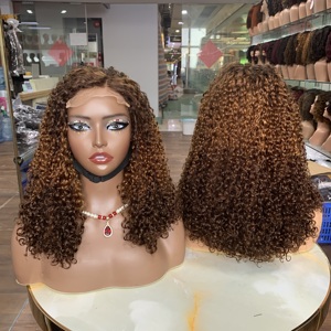 วิกผมแท้จากโรงงานขายส่ง ขนาด 14 นิ้ว แบบ 5x5 Lace Pixie Cut วิกผมแท้แบบ Super Double Drawn สำหรับผู้หญิงผิวสี - Product Image 1