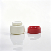 Venta al por Mayor de Frascos de Vidrio Blanco de 50g, Botellas de Vidrio Rojas con Serigrafía, Tapa de Rosca Cilíndrica para Almacenamiento de Crema Facial y Loción
