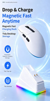Souris sans fil rechargeable ergonomique + souris sans fil + souris de jeu sans fil avec station d'accueil pour les grandes mains