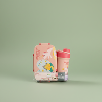 Boîte à lunch et gourde mignonnes de haute qualité, sans BPA, à double niveau, 3 compartiments, hermétiques et compatibles micro-ondes