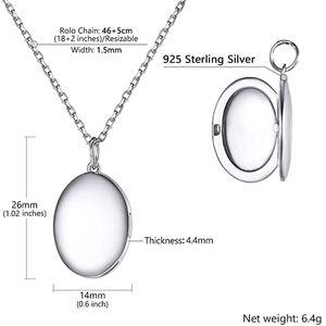 Collar con medallón de acero inoxidable personalizado <span class=keywords><strong>para</strong></span> mujer, cadena de eslabones, joyería de foto a TODO Color, forma de corazón/redondo/ovalado <span class=keywords><strong>para</strong></span> 1-2 imágenes - Product Image 2