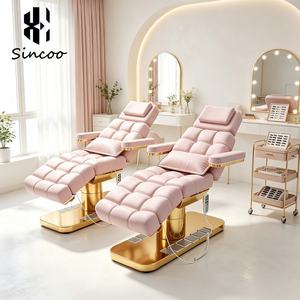 Mesa de Masaje Eléctrica para Pestañas con Base Blanca para Salón de Belleza, Diseño Original del Fabricante, Cama Facial de Belleza con 3 Motores - Product Image 1