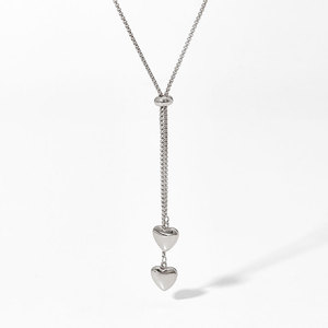 Collar colgante de moda chapado en oro PVD de 14K y 18K, de acero inoxidable 316L personalizado, joyería fina, collar tipo lariat con forma de corazón para mujer. - Product Image 6