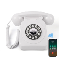 Téléphone fixe avec haut-parleur, téléphone sans fil BT avec assistant vocal, smartphone pour système Android et iOS, fonction d'assistant vocal