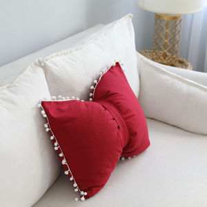 Colore solido carino palla palla fiocco nordico <span class=keywords><strong>testiera</strong></span> cuscino divano
