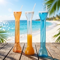 Gobelets en plastique personnalisés avec logo OEM, multi-capacités, élégants, pour festival, slushy, avec pailles, pour bars et fêtes.