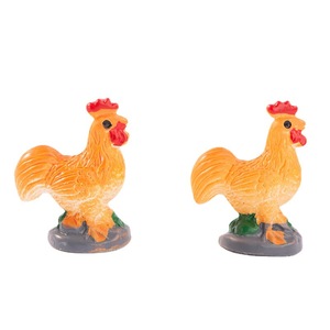 ของตกแต่งเรซิ่นรูปไก่สีส้มขนาดเล็กสำหรับตกแต่งตู้ปลา - Product Image 5