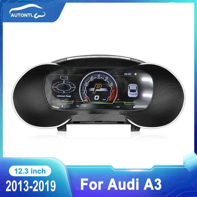Navihua 12.3'' LCD Virtual Cockpit Instrument Panel for Audi A3 2013- 2019 Digital Dashboard New Upgrade