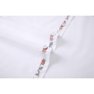เสื้อเชิ้ตผู้ชายทรงปกติ ผ้าฝ้ายป๊อปลิน 100% กันยับ สไตล์ลำลองทางธุรกิจ สีขาว แต่งลายดอกไม้ด้านใน - Product Image 4