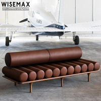WISEMAX Meubles – Banc long moderne de luxe pour bout de lit, tabouret de salon, canapé en tissu velours avec pieds en métal, banc de détente paresseux