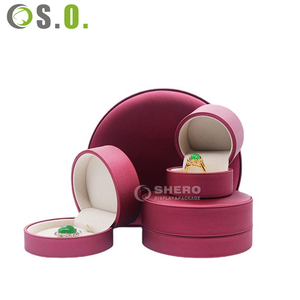 Boîte d'emballage de bijoux demi-cercle rouge en gros, personnalisable avec logo, étui de présentation et de rangement pour bijoux - Product Image 5