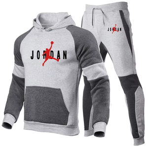 2025 Op maat gemaakte logo heren casual ademende 100% polyester heat-transfer bedrukte herfst sport hoodie set merkmode - Product Image 3