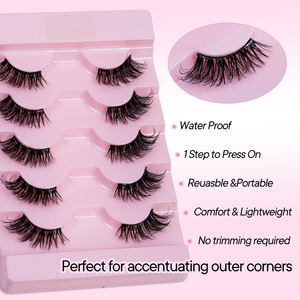 Échantillon gratuit de <span class=keywords><strong>demi</strong></span>-<span class=keywords><strong>cils</strong></span> courts réutilisables avec logo personnalisé, colle durable sans colle, fourrure synthétique pour le maquillage quotidien, <span class=keywords><strong>faux</strong></span> <span class=keywords><strong>cils</strong></span> en forme d'ailes - Product Image 3