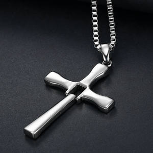 Collier en acier inoxydable 316 avec croix en zircon, bijoux inspirés du <span class=keywords><strong>film</strong></span> Fast and Furious, pendentif croix de Dominic Toretto, collier pour homme - Product Image 5