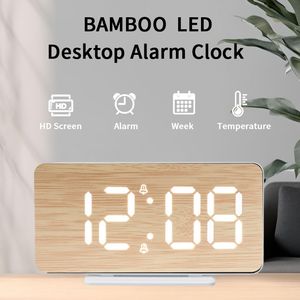 LDE นาฬิกาปลุกดิจิตอลปรับความสว่างได้, นาฬิกาปลุกคู่ตัวเลขขนาดใหญ่นาฬิกาปลุกบางเฉียบใช้งานง่ายพร้อมเอาต์พุต USB - Product Image 2