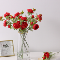 Promo! Bunga Ranunculus Buatan Tangan Warna Sesuai Pesanan, Bahan Sutra Lembut Tahan Air, Modern, untuk Acara Kembali ke Sekolah dan Imlek
