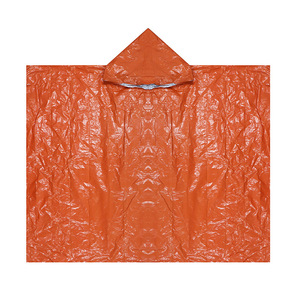 Outdoor Emergency <b>Raincoat</b> Poncho 100cmx125cm Aluminum Waterproof With Hood Camping Survival Gear <b>Orange</b> - Product Image 1