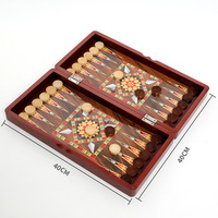 Joli ensemble de jeux de société en bois multifonctionnel 3-en-1 de 40 cm, comprenant Échecs, Dames et Échecs chinois, coffret cadeau éducatif pour