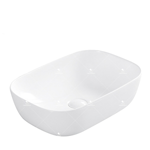 Lavabo de Cerámica Hecho a Mano para Baño, Color Blanco Porcelana, Fácil de Limpiar, con Orificio Superior, Montado Sobre Encimera, Modelo 1328 - Product Image 4