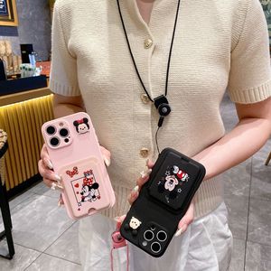 <span class=keywords><strong>Coque</strong></span> de téléphone durable et de haute qualité pour <span class=keywords><strong>iPhone</strong></span> 16 17 avec porte-cartes, motif dessin animé adorable <span class=keywords><strong>Mickey</strong></span> Minnie, en silicone - Product Image 2