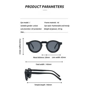 نظارات شمسية دائرية عصرية وملونة للرجال والنساء بتصميم رجعي رائج لعام <span class=keywords><strong>2025</strong></span> - Product Image 6