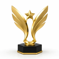 Collection de Plaques de Trophées Dorés pour Cérémonies de Remise de Prix, en Métal et Cristal, avec Motifs Cheval, Ruban, Ailes, Étoile, Gravure Portable et Impression UV