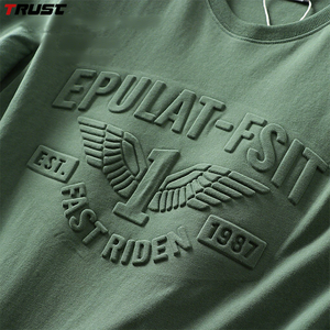 T-Shirt con Logo Personalizzato Stampa 3D in Rilievo Alta Qualità 100% Cotone T-Shirt da Uomo con Stampa in Rilievo Oversize T-Shirt Neutra - Product Image 1
