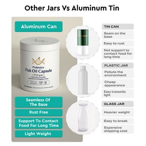 Conteneur cylindrique pour poudre de qualité médicale et alimentaire 360ml 500ml, pot de stockage hermétique en aluminium avec bouchon à vis pour compléments alimentaires, épices, matcha - Product Image 3