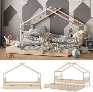 <span class=keywords><strong>Letto</strong></span> a Piattaforma Moderno in Legno di Pino Massiccio <span class=keywords><strong>180x200</strong></span> cm, <span class=keywords><strong>Struttura</strong></span> <span class=keywords><strong>Letto</strong></span> <span class=keywords><strong>Matrimoniale</strong></span> Resistente per Uso Domestico con <span class=keywords><strong>Letto</strong></span> Extra - Product Image 5