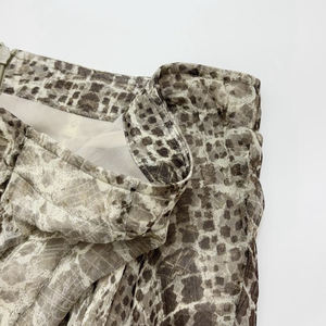 <span class=keywords><strong>Jupe</strong></span> <span class=keywords><strong>longue</strong></span> plissée à taille élastique pour femmes en mousseline de soie respirante avec broderie à imprimé léopard et volants décoratifs Street Wear - Product Image 4