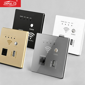 Routeur mural sans fil 5G durable avec logo personnalisé, 86*86mm, multifonction AP/WIFI, fabriqué en matériau PC, routeur 300/1000 Mbps, prise - Product Image 1