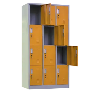 Коммерческие крутые металлические на рабочем месте школьные шкафчики с 12 дверями Школьный шкафчик