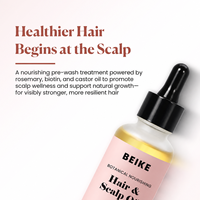 Huile capillaire BEIKE aux plantes, romarin et biotine pour massage du cuir chevelu, traitement favorisant la repousse des cheveux, prévention de la casse, nourrit les cheveux secs et les lisse.