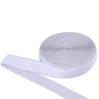 Bande élastique plate en polyester/nylon et caoutchouc, blanche, tricotée, vente en gros, motif personnalisé, 25 mm, élastique tissé