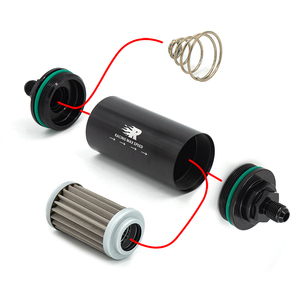 Nouveau filtre à carburant en ligne universel avec adaptateur AN6 AN8 AN10 raccords élément 100 micron et support de filtre à carburant 50mm pour <span class=keywords><strong>E85</strong></span> - Product Image 3