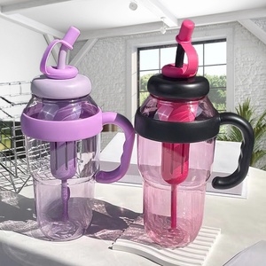 Taza de agua grande para niñas, taza de té con leche de 1300 ml, taza con pajita bonita, tetera de plástico de gran capacidad con té - Product Image 6