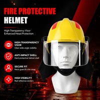 Casque de pompier GA44-2015 avec visière transparente et cape imperméable pour le cou, pour les interventions d'urgence