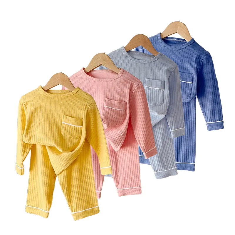 Wholesale Low MOQ Baby Pajamas Children Toddler Boys Autumn Clothes Set Cotton Girls' Sleepwear Two-piece Kids Clothing