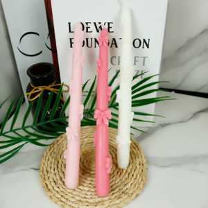 Elegant Bow Design 25 cm Long Pole Pillar Valentine's Day Home Festival Party Decoration Taper <strong>Candle</strong> - Product Image 1