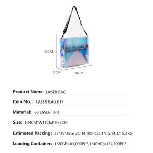 Groothandel Nieuwe Pvc Schouder Herbruikbare Tas Logo Aangepaste Jelly Kleur Transparant Met Afdrukken Webbing Verpakking Tas - Product Image 2