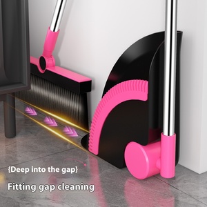 Bộ chổi và hót rác gấp gọn, cán nối thiết kế mới, chổi nhựa, lông mềm, vệ sinh thảm, sàn nhà - Product Image 4