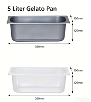Contenitore per Gelato Riutilizzabile da 5 Litri in PP per Alimenti, Resistente al Freddo