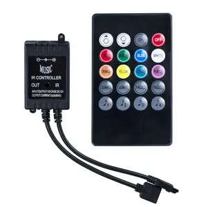 Musik IR Remote Controller RGB Controller untuk 2835 5050 3825 RGB LED Strip Lampu 20 Kunci Musik Suara Sensor LED kontrol