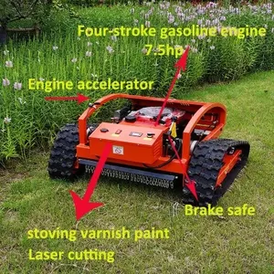 Yürüyüş bahçesi çim biçme makinesi/uzaktan kumanda benzin robotu çim biçme makinesi